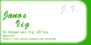 janos vig business card